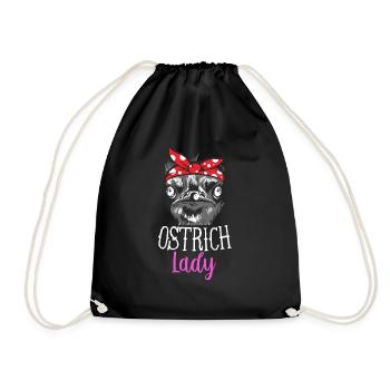 Ostrich Lady - Turnbeutel - Schwarz - Vorne