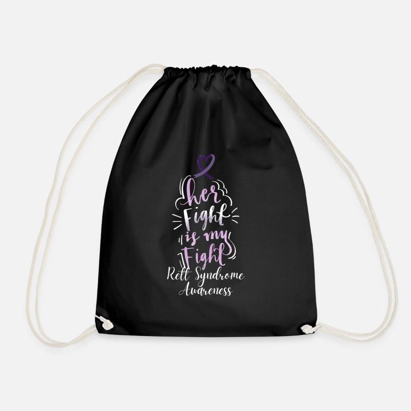 Fight Rett Sydrome RTT Awareness Support - Drawstring Bag - black