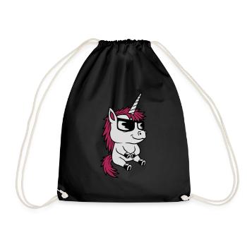 Cool Sunglasses Unicorn Comic - Drawstring Bag - black - Front