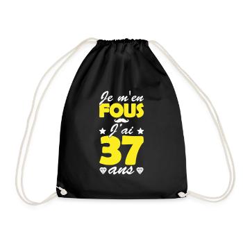 j ai 37 ans / cadeau anniversaire 37 ans - Sac de sport léger - noir - Devant