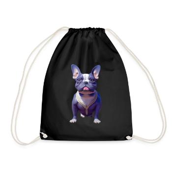 Français Bouledogue - Sac de sport léger - noir - Devant