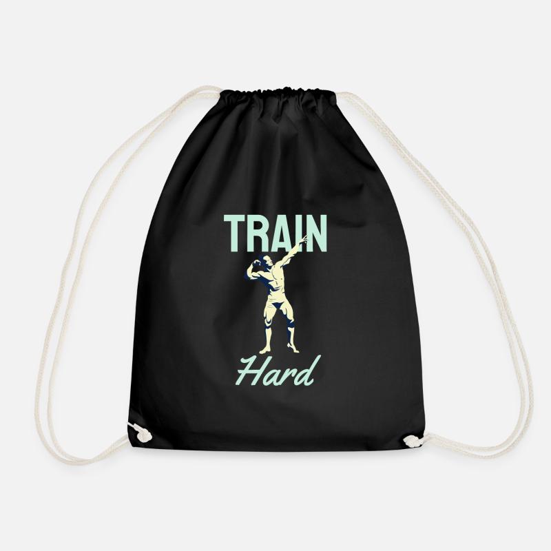 New Design Train Hard - Drawstring Bag - black