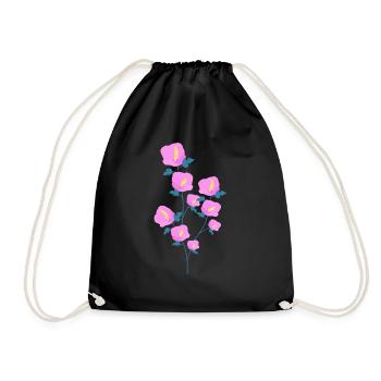 Hibiscus flowers - Drawstring Bag - black - Front
