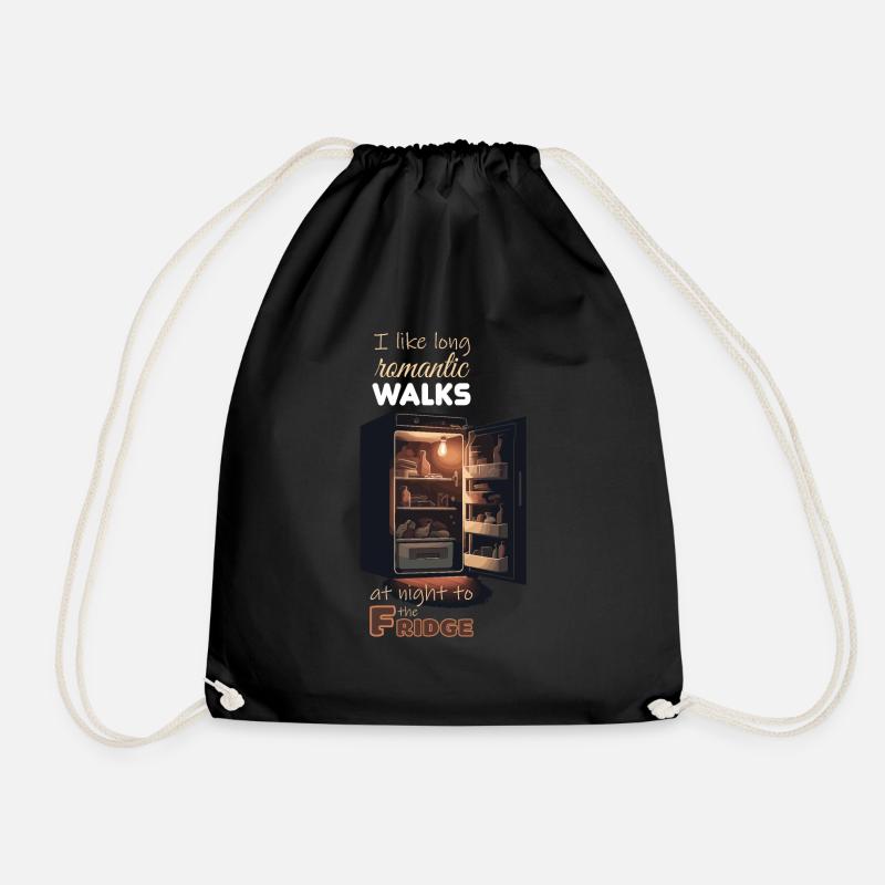 Fridge at Night - Drawstring Bag - black