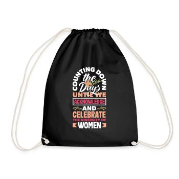 We acknowledge and celebrate the diversity of - Drawstring Bag - black - Front
