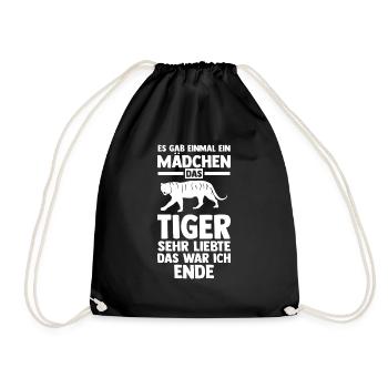 Tiger Motiv - Turnbeutel - Schwarz - Vorne