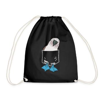 Blue-footed Booby Seabird Blue-footed Booby Seabird - Drawstring Bag - black - Front