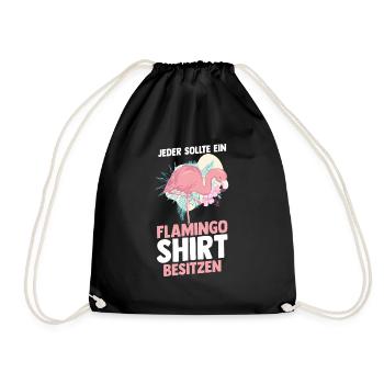 Jeder sollte ein Flamingo besitzen - Turnbeutel - Schwarz - Vorne