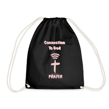 Connection to God God Praying - Drawstring Bag - black - Front