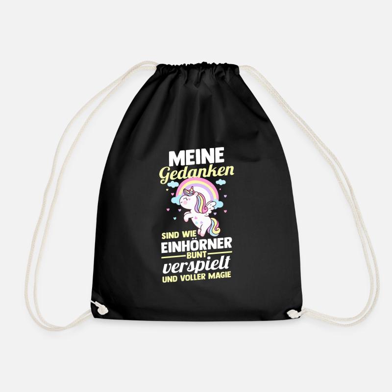 Einhorn - Turnbeutel - Schwarz