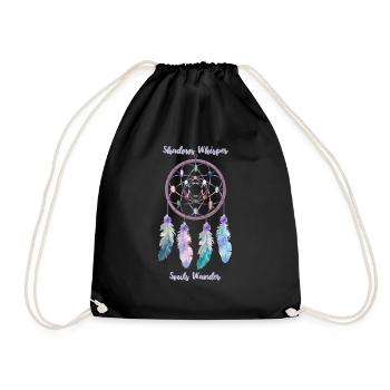 Shadow Whisper Soul Wanders Dream Catcher Custom - Drawstring Bag - black - Front