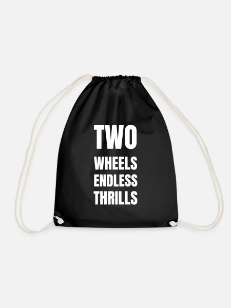 Two wheels endless thrills - Turnbeutel - Schwarz