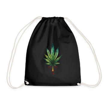 Cannabis leaf - Marijuana TATTOO 2 - Turnbeutel - Schwarz - Vorne
