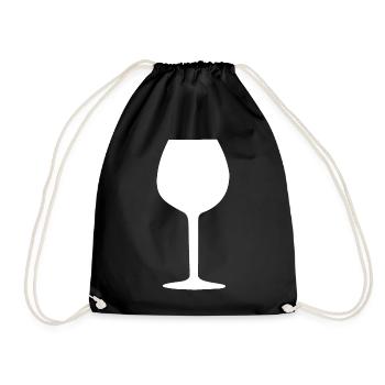 Wine Wine Glass Alcohol vin wine Red Wine Gastro - Drawstring Bag - black - Front