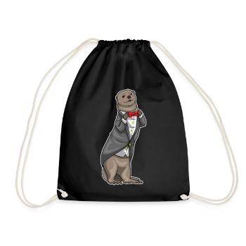 Otter Bräutigam Fliege Hochzeit - Turnbeutel - Schwarz - Vorne