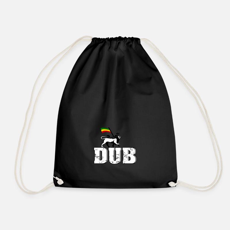 Dub Reggae Lion - Drawstring Bag - black