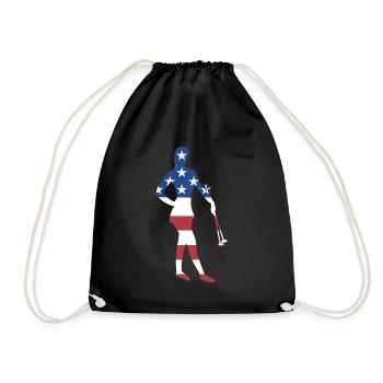 Baton Twirler Us Flag Baton Twirling - Drawstring Bag - black - Front