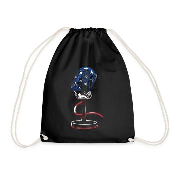 Singer Us Flag Karaoke - Turnbeutel - Schwarz - Vorne