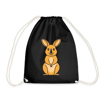 wallaby - Drawstring Bag - black - Front