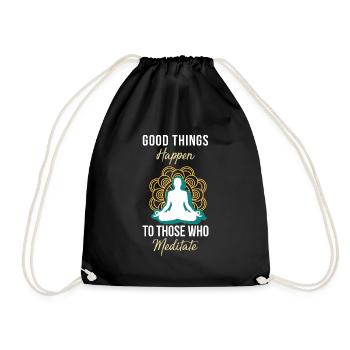 Meditation, Zen Yoga and Pilates - Drawstring Bag - black - Front