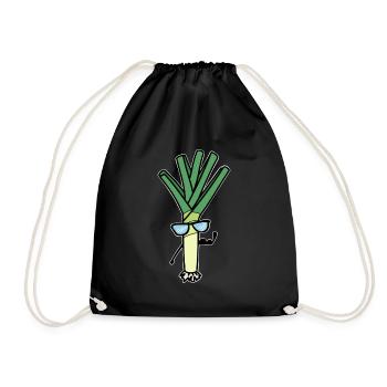 Leek - Drawstring Bag - black - Front