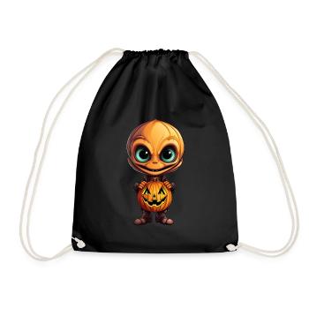 Alien d’Halloween - Alien orange - Sac de sport léger - noir - Devant