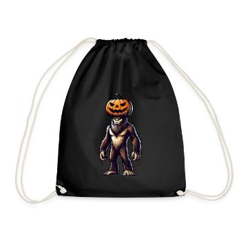 Halloween citrouille bigfoot Sasquatch chapeau de dessin animé - Sac de sport léger - noir - Devant