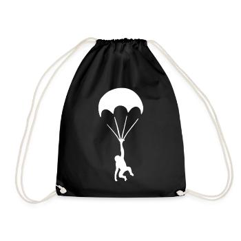 Monkey with parachute Graffiti Urban Art - Drawstring Bag - black - Front