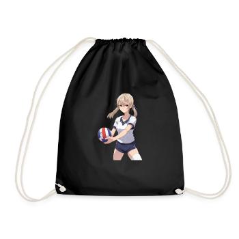 Manga Volleyball Mädchen - Turnbeutel - Schwarz - Vorne