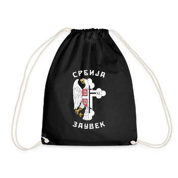 Belgrad Serbien Flagge Serbisch Adler Herkunft Rei - Turnbeutel - Schwarz - Vorne