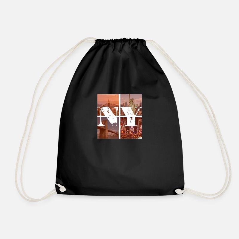 NEW YORK RED - Drawstring Bag - black