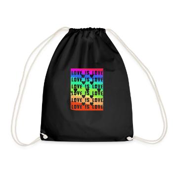 l’amour est l’amour, les cœurs, coloré, arc-en-ciel, l’amour, le rétro - Sac de sport léger - noir - Devant