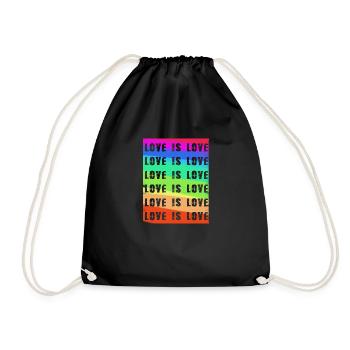 l’amour est l’amour, les cœurs, coloré, arc-en-ciel, l’amour - Sac de sport léger - noir - Devant