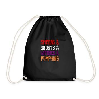 Spiders & Ghosts & Witches & Pumpkins - Drawstring Bag - black - Front