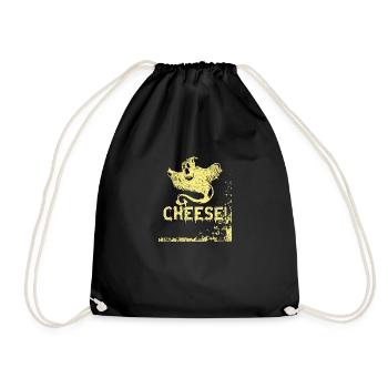 Vintage Spooky Ghost Cheese - Drawstring Bag - black - Front