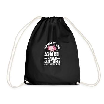 Axolotl - Drawstring Bag - black - Front