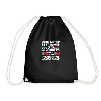 Portuguese Portugal - Drawstring Bag - black - Front