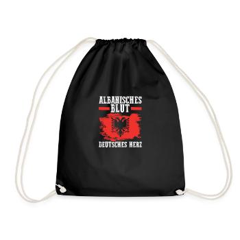 Albanian Albanian German Albania - Drawstring Bag - black - Front