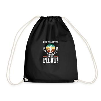 Pilot Flying Aviator Helicopter Helicopter - Drawstring Bag - black - Front
