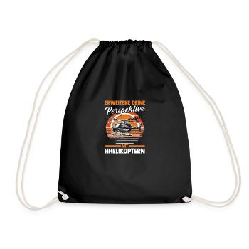 Pilot Helicopter Helicopter - Drawstring Bag - black - Front