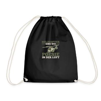 Pilot Helicopter Helicopter - Drawstring Bag - black - Front