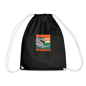 Papa Père Dino Dinosaure Papasaurus - Sac de sport léger - noir - Devant
