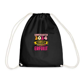 1 Grade School Child Back to School Kindergarten Kita E - Drawstring Bag - black - Front