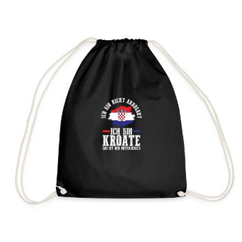 Croat Croatian Croatia - Drawstring Bag - black - Front