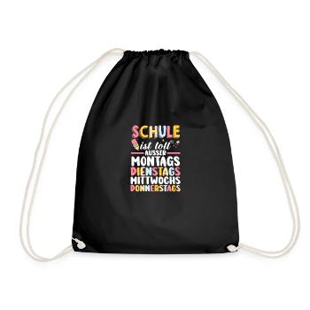 First Grade Elementary School Back to School Gift - Drawstring Bag - black - Front