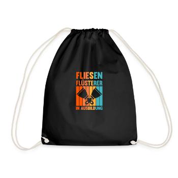 Tile Laying Training Apprentice Auzbi Tile Laying - Drawstring Bag - black - Front
