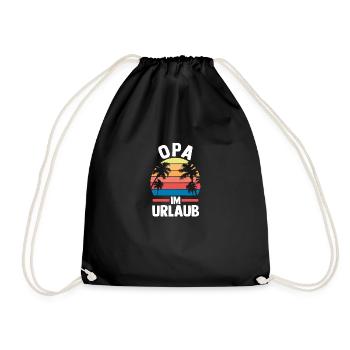 Vacation Vacationer Grandfather Grandpa - Drawstring Bag - black - Front