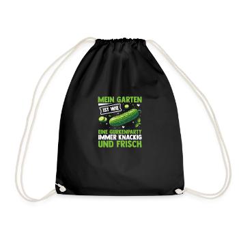 Gardener Cucumber Farmer Garden - Drawstring Bag - black - Front