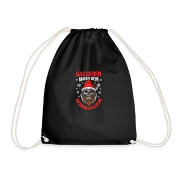 Santa Claus Motorcycle Christmas Party Christmas - Drawstring Bag - black - Front