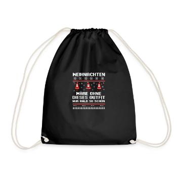 Weihnachtsmann Weihnachtsfest Ugly Christmas - Turnbeutel - Schwarz - Vorne